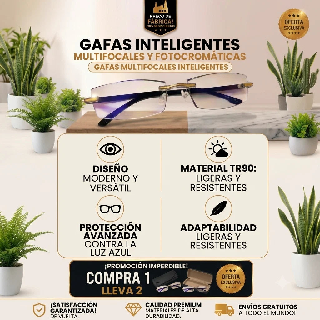 Gafas Multifocales TR90 [Compra 1 y Recibe 2 + Estuche y Paño de Limpieza Gratis]