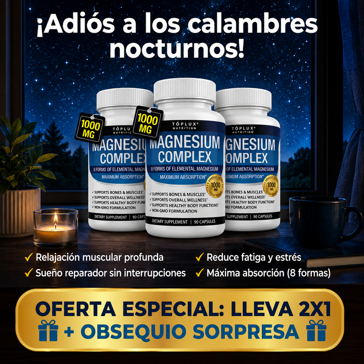 ¡Compra 1 unidad con un descuento del 10%!
🚗 ENVÍO GRATIS
$89.900,00

Paga 1 y Llévate 2
👉🏼MÁS VENDIDO 🔥
$179.800,00
$99.900,00

¡Compra 3 unidades con un Precio Especial!
💵 ¡MAYOR AHORRO!l